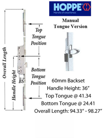 HLS-ONE 5-point Lock KIT, ACTIVE SYSTEM w/60MM backset, choose door thickness